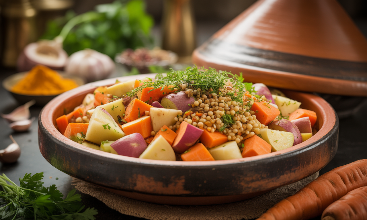 découvrez la recette délicieuse d'un tajine de légumes racines et millet, un plat savoureux et réconfortant. apprenez à marier les saveurs dans ce plat traditionnel riche en couleurs et en textures, parfait pour un repas équilibré et nourrissant.